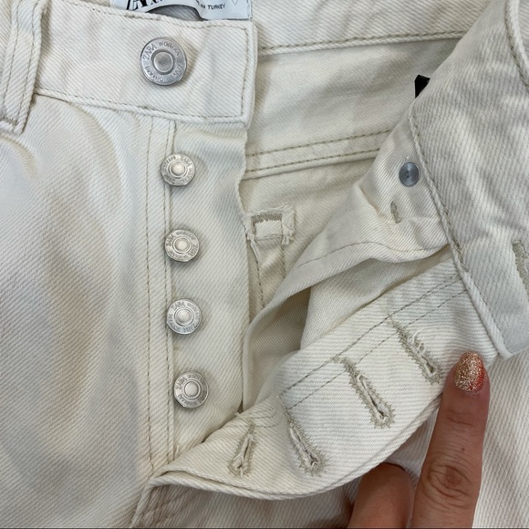 NWOT Zara White Regular Fit Denim Jeans - Picture 5 of 9